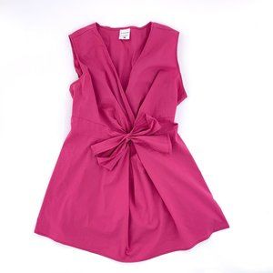 Motherhood Maternity Pink Babydoll Sleeveless Top V-Neck Tie Elastic Waist Large